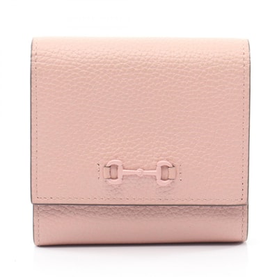 グッチ GUCCI ホースビット 二つ折り財布 財布 レザー レディース ピンク系 745981 【中古】
