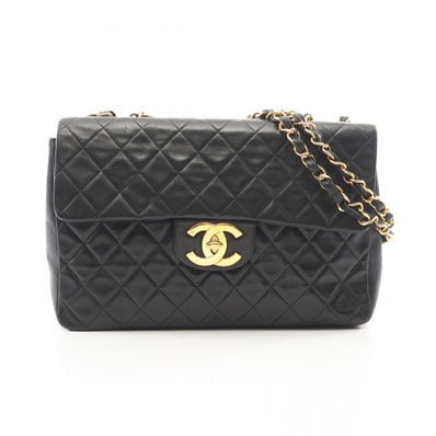 シャネル CHANEL デカマトラッセ34 ショルダーバッグ バッグ ラムスキン(羊革) レディース ブラック系 【中古】