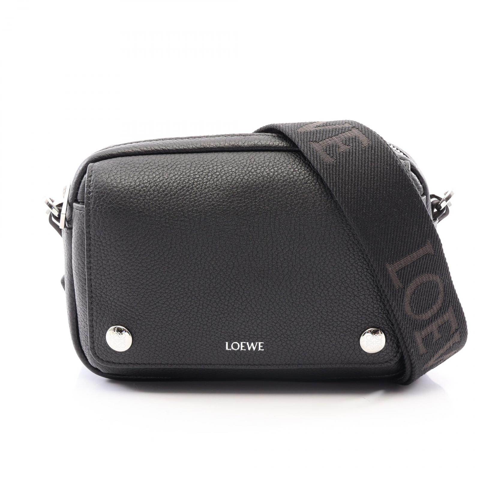 ロエベ LOEWE ペブル メッセンジャーバッグ スモール ショルダーバッグ バッグ レザー メンズ ブラック系 BANBPCBX041100 【新品】