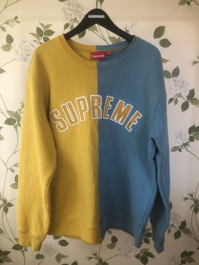 Supreme Split Crewneck Sweatshirt "Yellow"