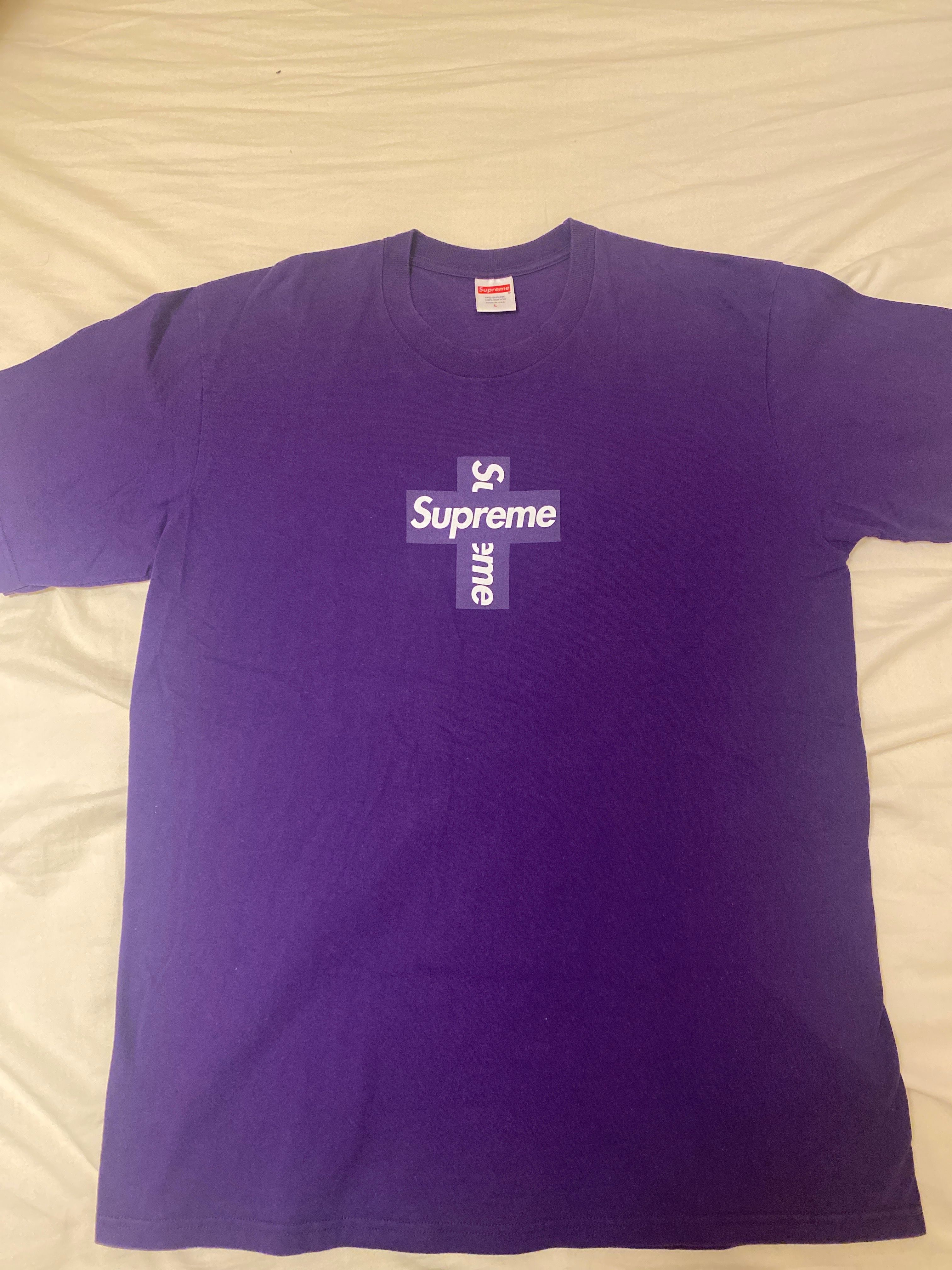 Supreme Cross Box Logo Tee "Purple"