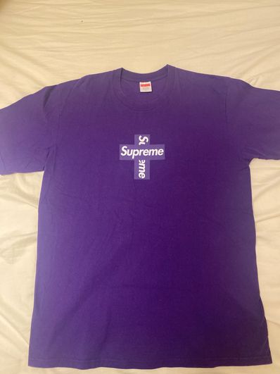 Supreme Cross Box Logo Tee "Purple"