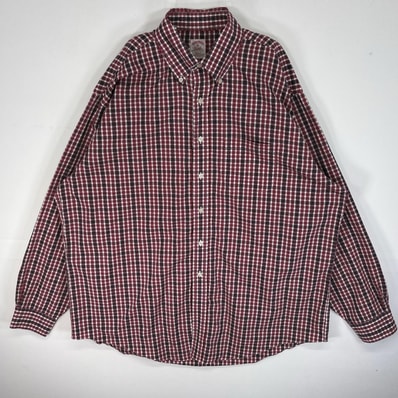 古着 ブルックスブラザーズ Brooks Brothers 長袖シャツ チェック ボタンダウン REGULAR FIT XL レッド系 マルチカラー メンズ