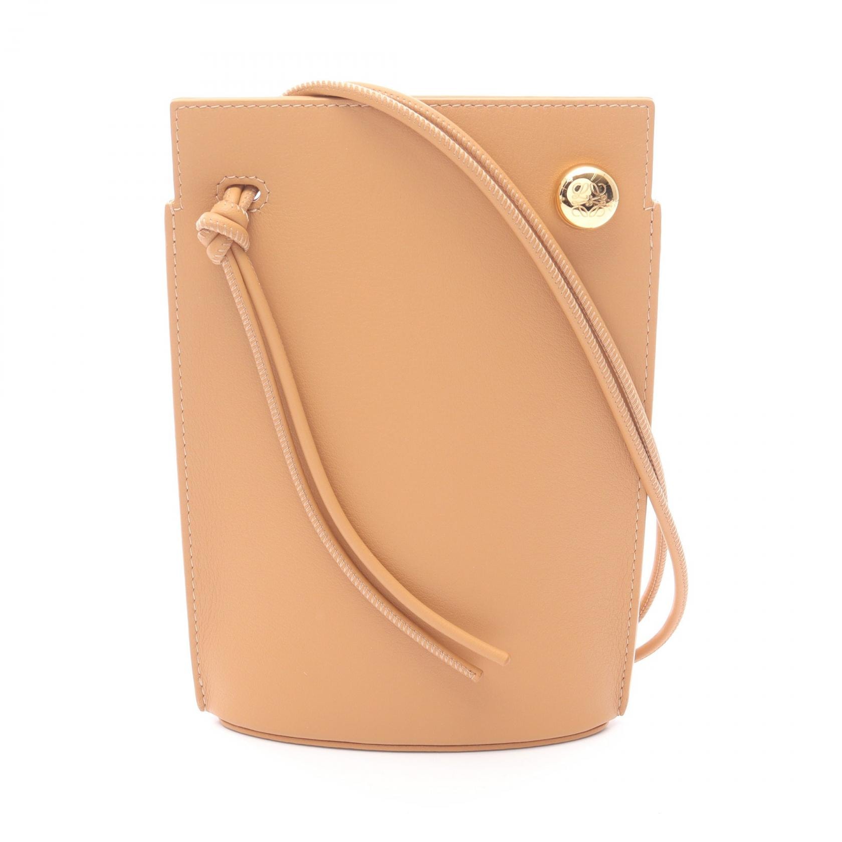 ロエベ LOEWE ぺブル ダイス ポケット ショルダーバッグ バッグ レザー レディース ブラウン系 CPBPR12X012586 【新品】