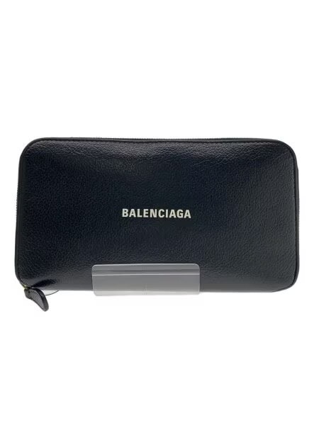 BALENCIAGA Cash Continental Wallet Grained Calfskin "Black"