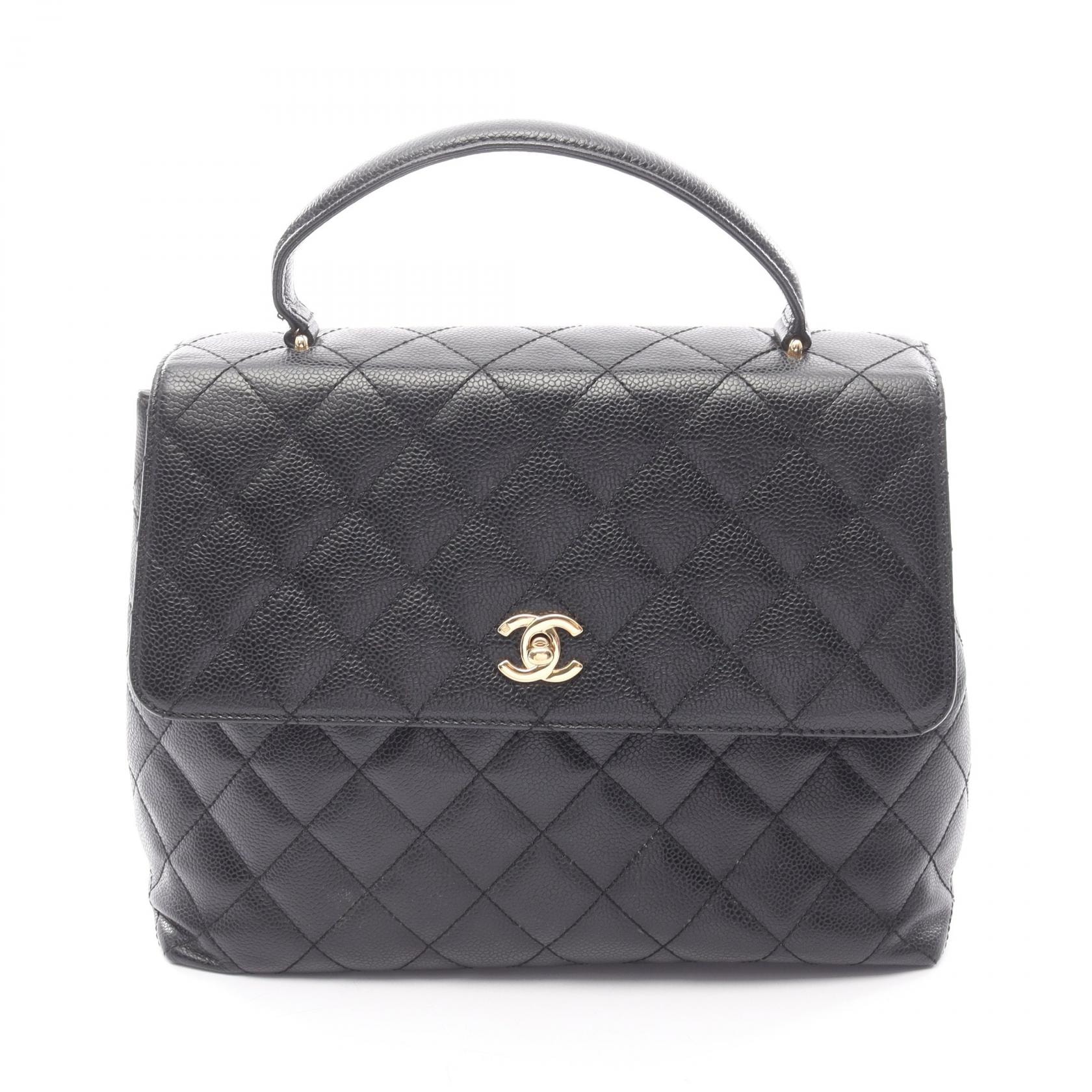 シャネル CHANEL マトラッセ ハンドバッグ バッグ レザー カーフ(牛革) レディース ブラック系 A12397 【中古】
