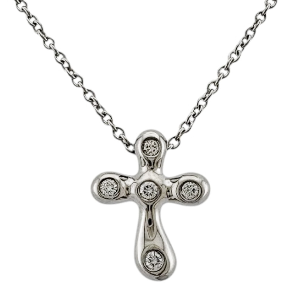 ティファニー ドッツクロス ネックレス Pt950プラチナ ダイヤモンド レディース TIFFANY&Co.  中古