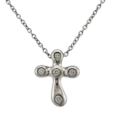 ティファニー ドッツクロス ネックレス Pt950プラチナ ダイヤモンド レディース TIFFANY&Co. 中古