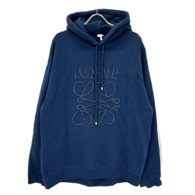 ロエベ H526Y25X39 24SS RELAXED FIT HOODIE ネイビー フーディパーカ XL