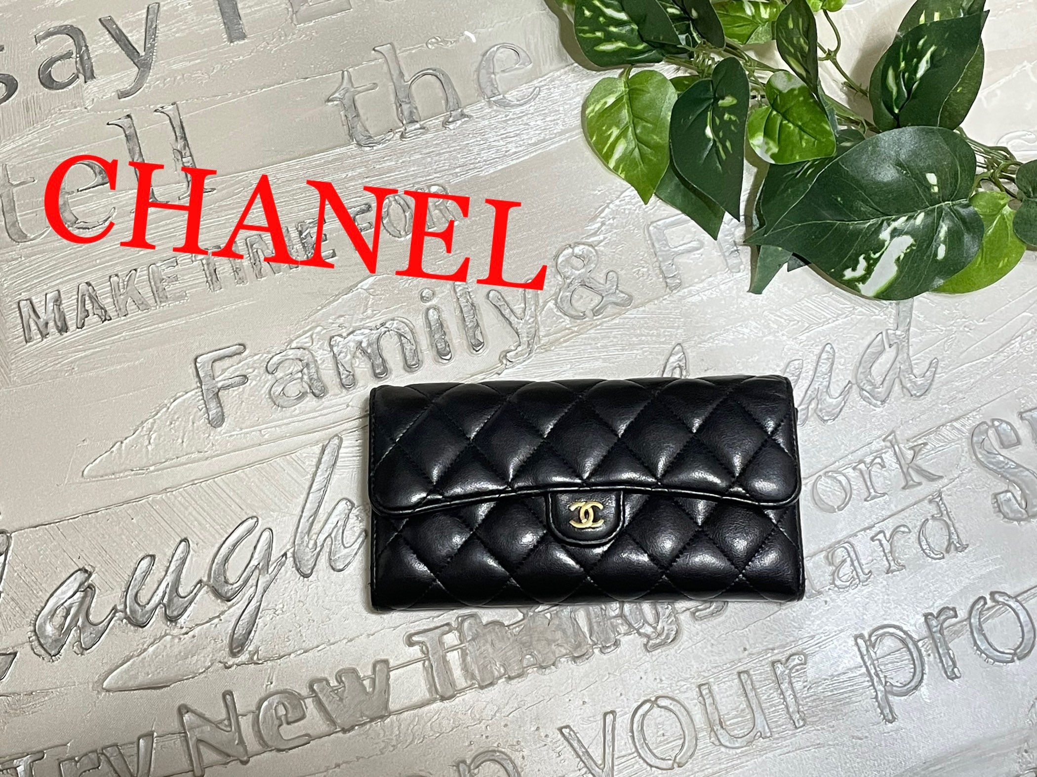美品 CHANEL マトラッセ キャビアスキン 長財布