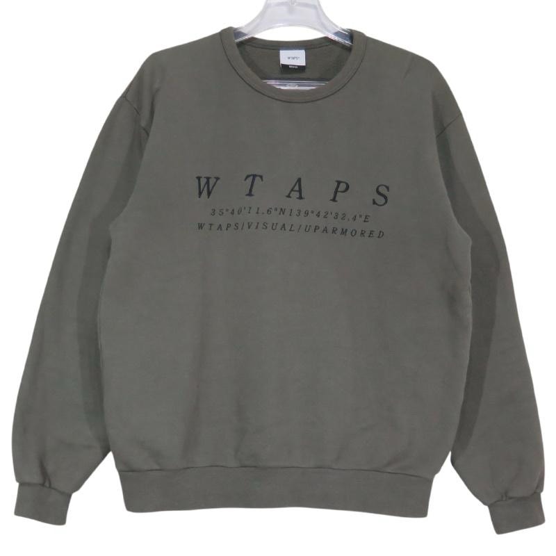 WTAPS ダブルタップス 19AW SYSTEM SWEATSHIRT 192ATDT-CP01S システム スウェットシャツ オリーブドラブ トップス サイズ01(S)