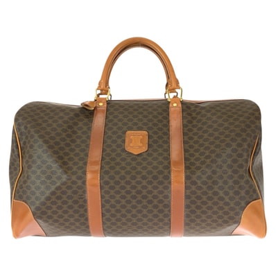 美品 CELINE セリーヌ ヴィンテージ マカダム ブラウン ゴールド金具 PVC レザー/ ボストンバッグ 旅行バッグ 男女兼用 600768 【中古】