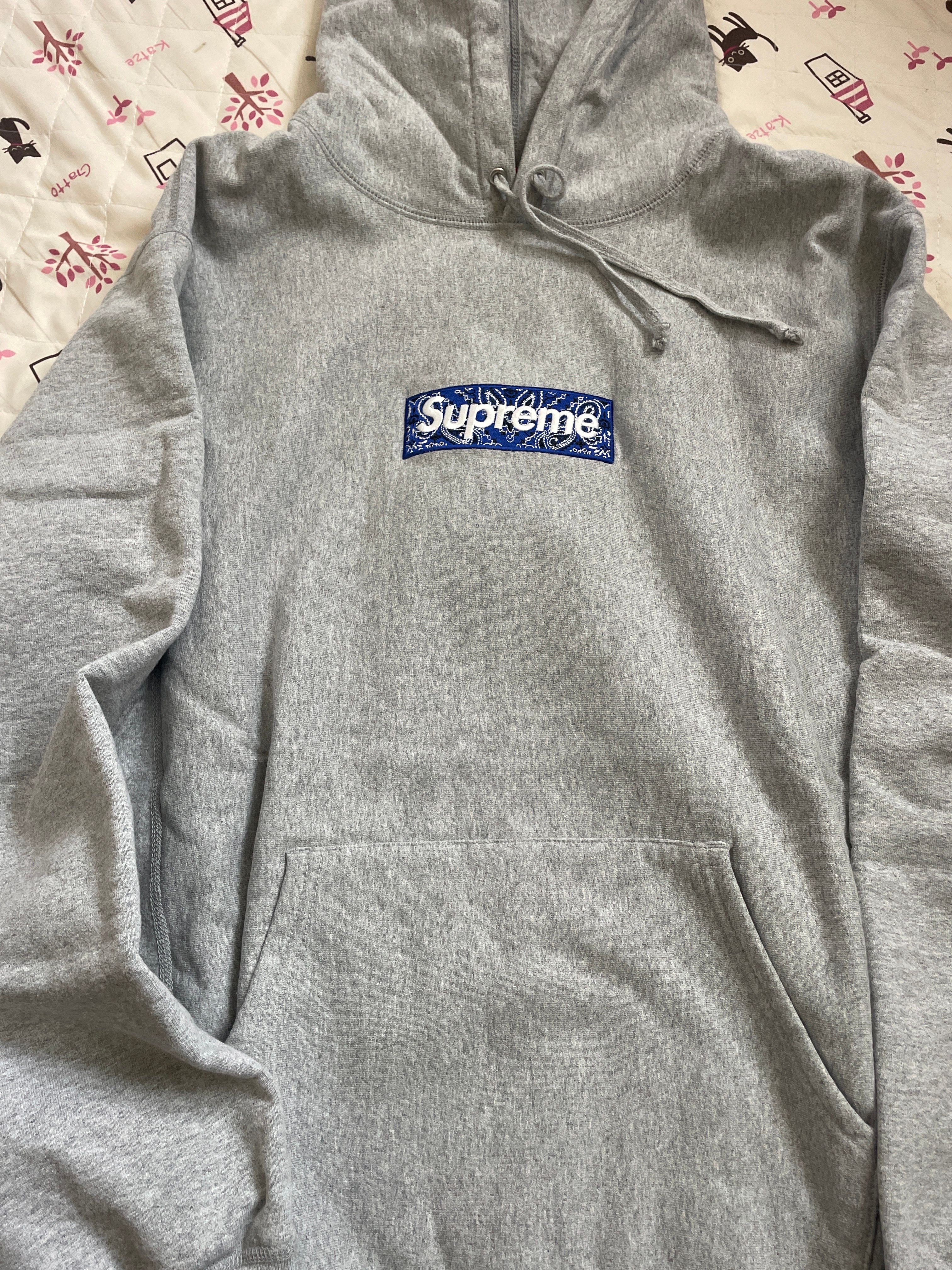 Supreme Bandana Box Logo Hooded Sweatshirt "Grey"