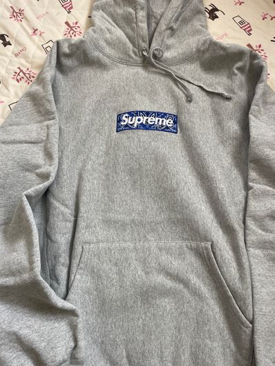 Supreme Bandana Box Logo Hooded Sweatshirt "Grey"