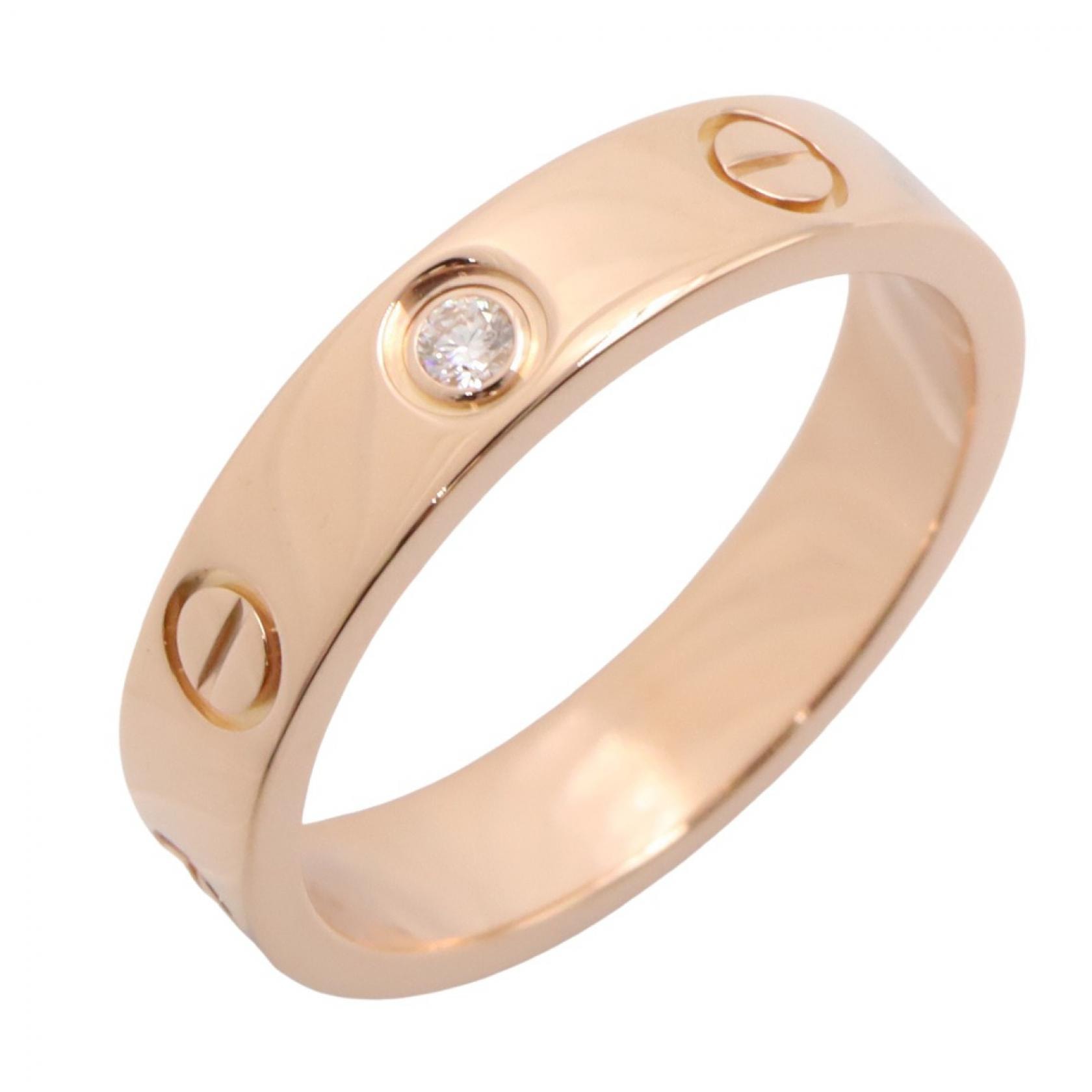 カルティエ CARTIER ミニラブリング 1PD リング・指輪 ジュエリー K18PG(ピンクゴールド) ダイヤモンド レディース ゴールド系 / クリア系 【中古】