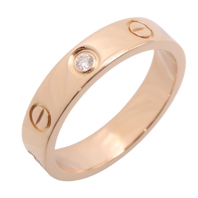 カルティエ CARTIER ミニラブリング 1PD リング・指輪 ジュエリー K18PG(ピンクゴールド) ダイヤモンド レディース ゴールド系 / クリア系 【中古】