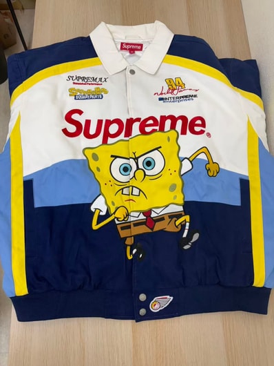 Supreme x SpongeBob SquarePants Jeff Hamilton Racing Jacket "White"