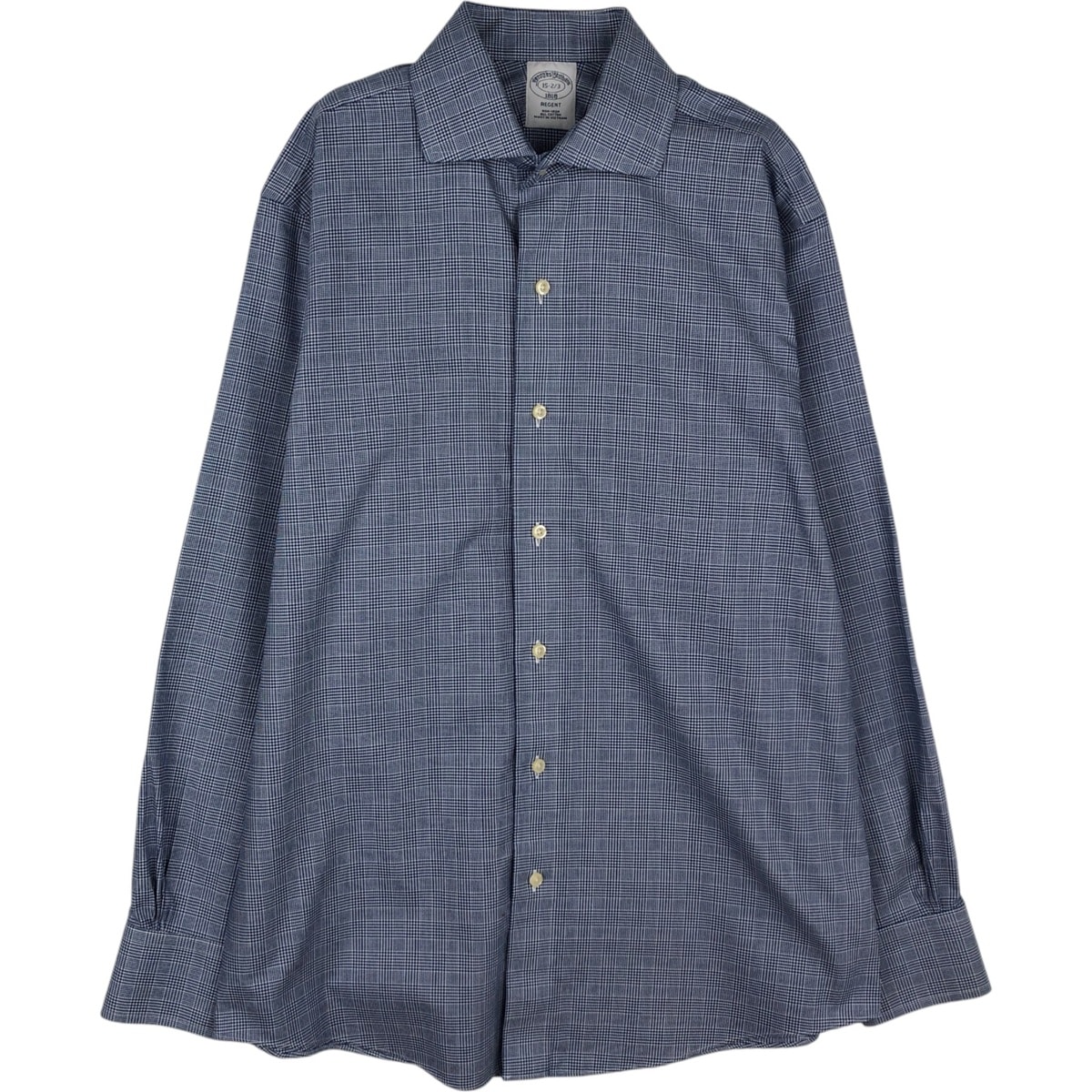 古着 ブルックスブラザーズ Brooks Brothers 1818 REGENT チェック柄 ワイドカラー 長袖 コットンシャツ メンズM相当/eaa625222