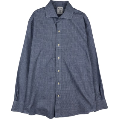 古着 ブルックスブラザーズ Brooks Brothers 1818 REGENT チェック柄 ワイドカラー 長袖 コットンシャツ メンズM相当/eaa625222