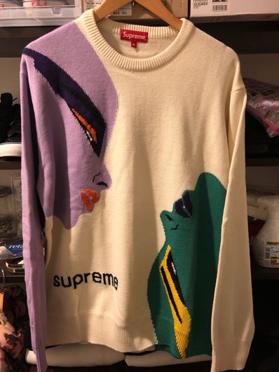 Supreme Faces Sweater "Cream"