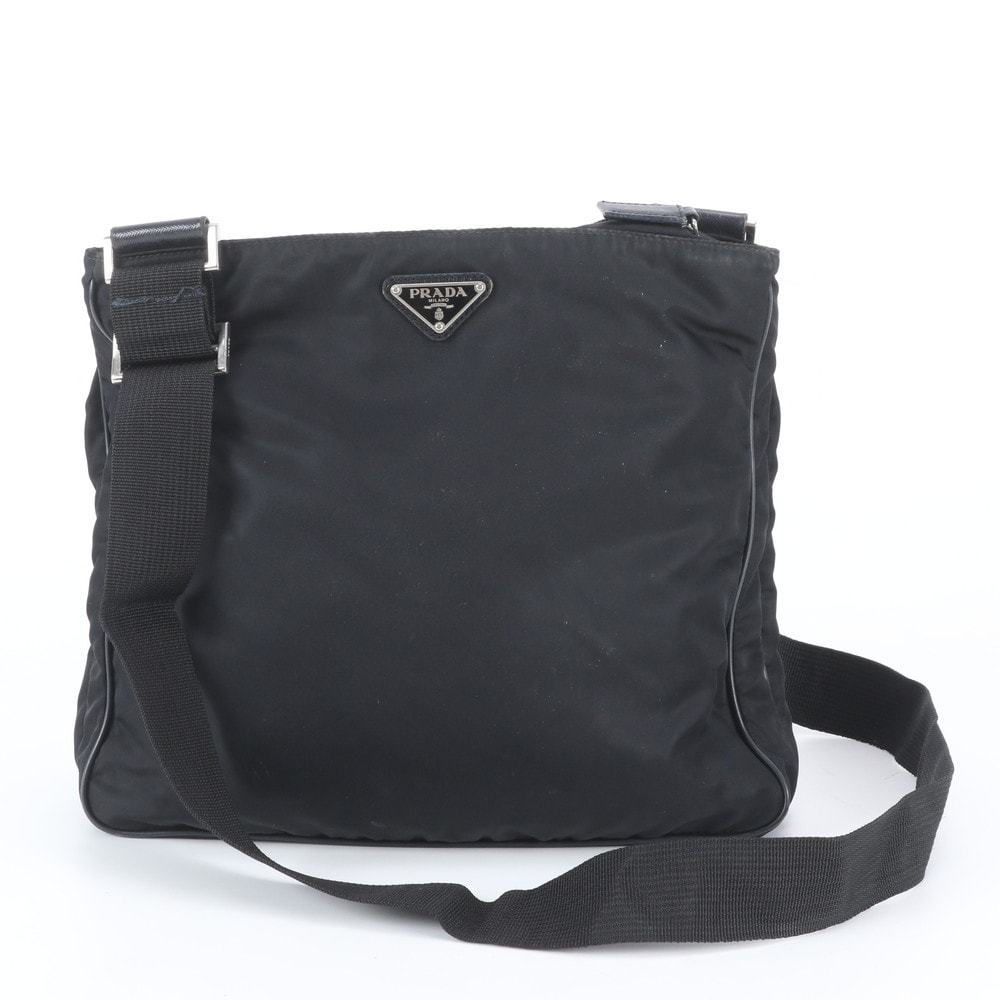 ■美品 プラダ テスート ナイロントライアングルロゴショルダーバッグ