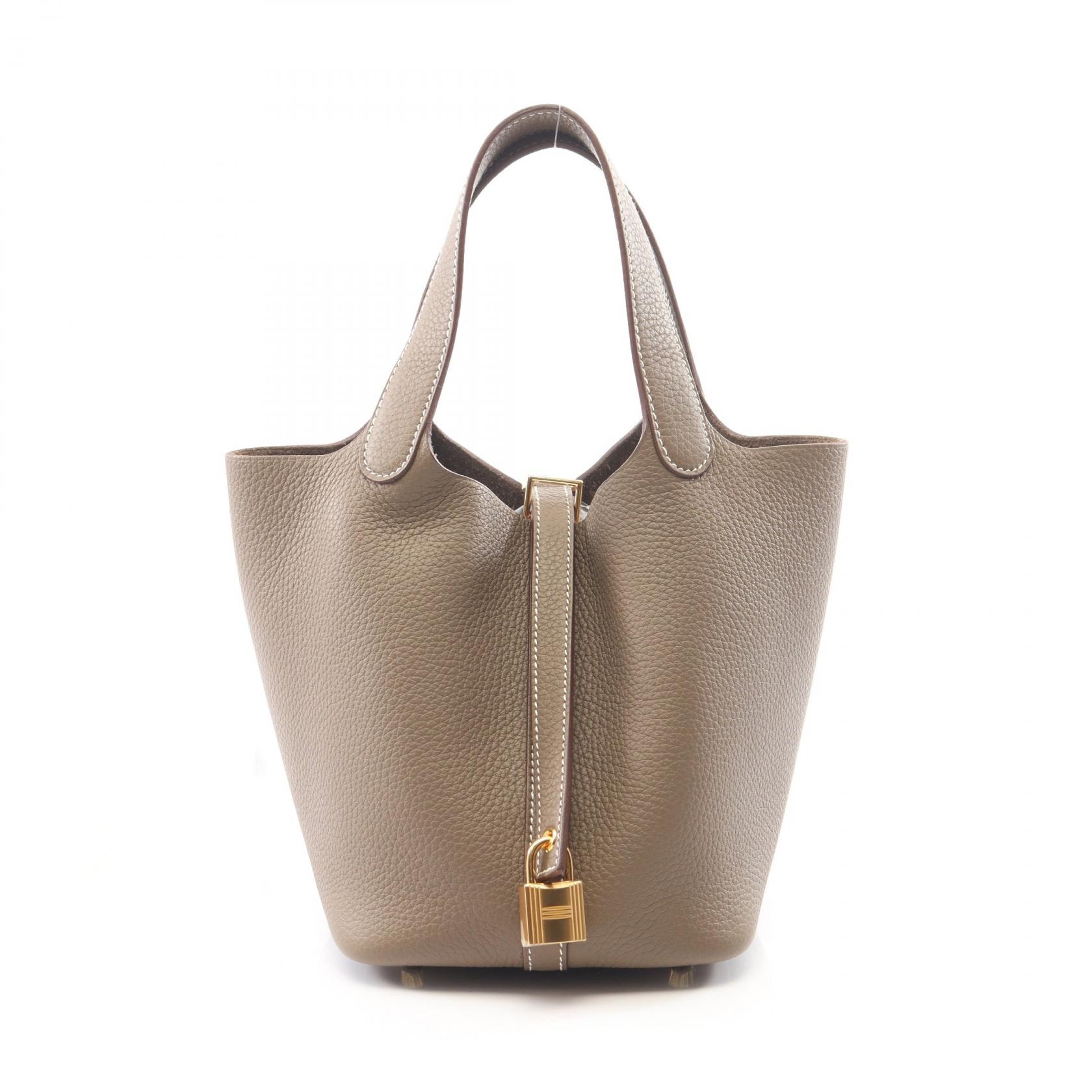 エルメス HERMES ピコタンロックPM エトゥープ ハンドバッグ バッグ トリヨンクレマンス トリヨンクレマンス レディース グレー系 【中古】
