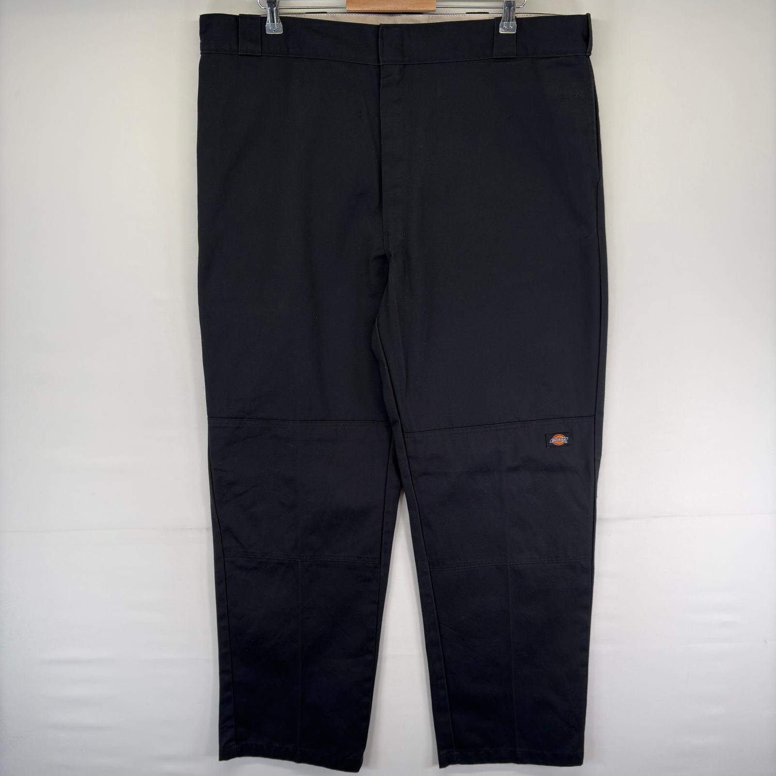 古着 ディッキーズ Dickies パンツ ダブルニー ワンポイントロゴ ツールポケット ジッパーフライ w42 L34  ブラック系 メンズ