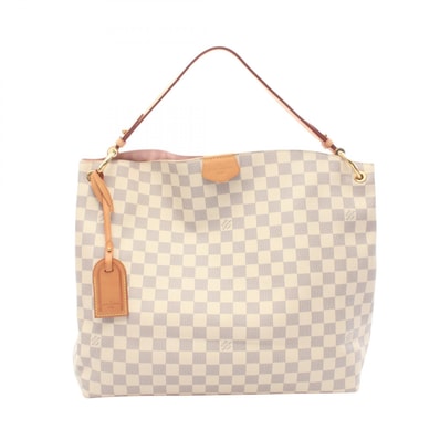 ルイ・ヴィトン LOUIS VUITTON グレースフルMM ショルダーバッグ バッグ PVCコーティングキャンバス レザー ダミエ・アズール ローズバレリーヌ レディース ホワイト系 N42233 【中古】