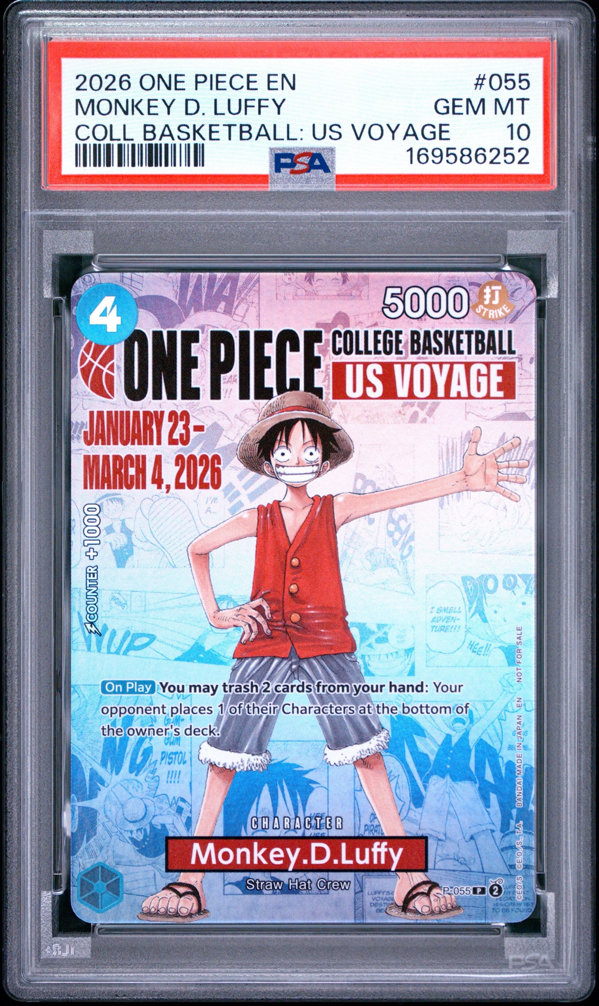 PSA10】モンキー・D・ルフィ：P (開封済) [P-055]【英語版