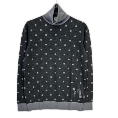 エルメス ドット柄 カシミヤ×シルク タートルネック ニット 21AW 40