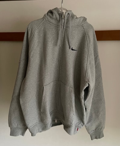 Supreme x Nike Zip Up Hooded Sweatshirt "Heather Grey"