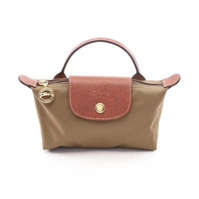 ロンシャン Longchamp ル プリアージュ オリジナル ポーチ ハンドバッグ バッグ キャンバス レザー レディース カーキ系 / ブラウン系 34175089510 【新品】
