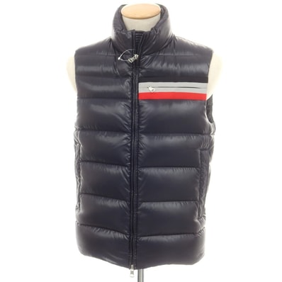【中古】モンクレール MONCLER ナイロン ダブルジップ ダウンベスト ブルゾン ネイビー【サイズ1】【メンズ】