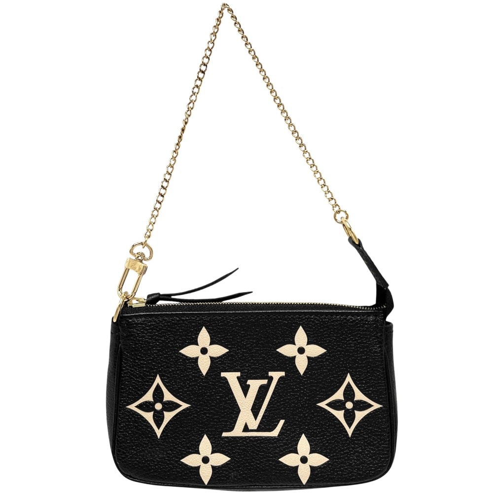 LOUIS VUITTON ルイヴィトン ハンドバッグ ミニ ポシェット アクセソワール バイカラー アクセサリーポーチ M80732 モノグラムアンプラント    ブラック 黒 ゴールド金具 レディース 美品【中古品】