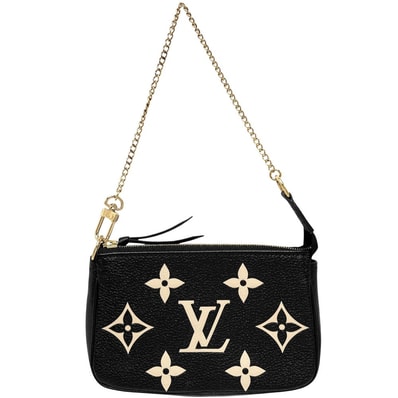LOUIS VUITTON ルイヴィトン ハンドバッグ ミニ ポシェット アクセソワール バイカラー アクセサリーポーチ M80732 モノグラムアンプラント ブラック 黒 ゴールド金具 レディース 美品【中古品】