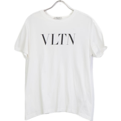ヴァレンティノ RV3MG10V3LE ホワイト ロゴ Tシャツ XS