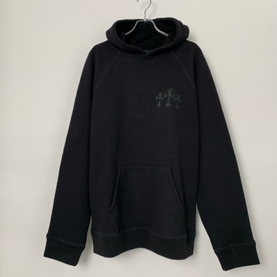 Chrome Hearts Cemetery Cross Patch Back CH Logo Pullover Hoodie "Black"