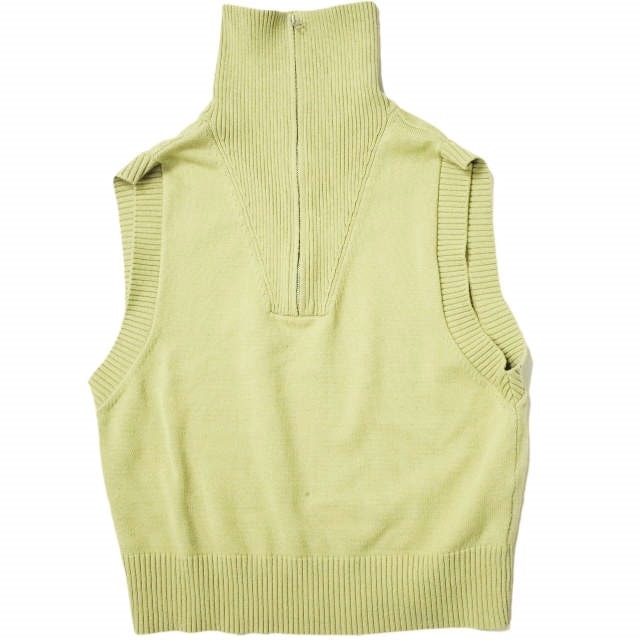 Ray BEAMS レイビームス 22SS ビッグカラーハーフジップベスト 61-05-0004-126 ONE SIZE イエロー ジレ ニット トップス g10739