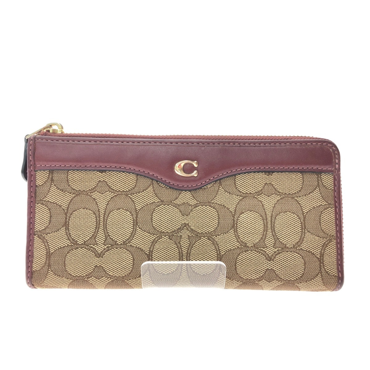▼▼COACH コーチ レディース 長財布 L字ファスナー アウトレット シグネチャー キャンバス×レザー F34790 ブラウン