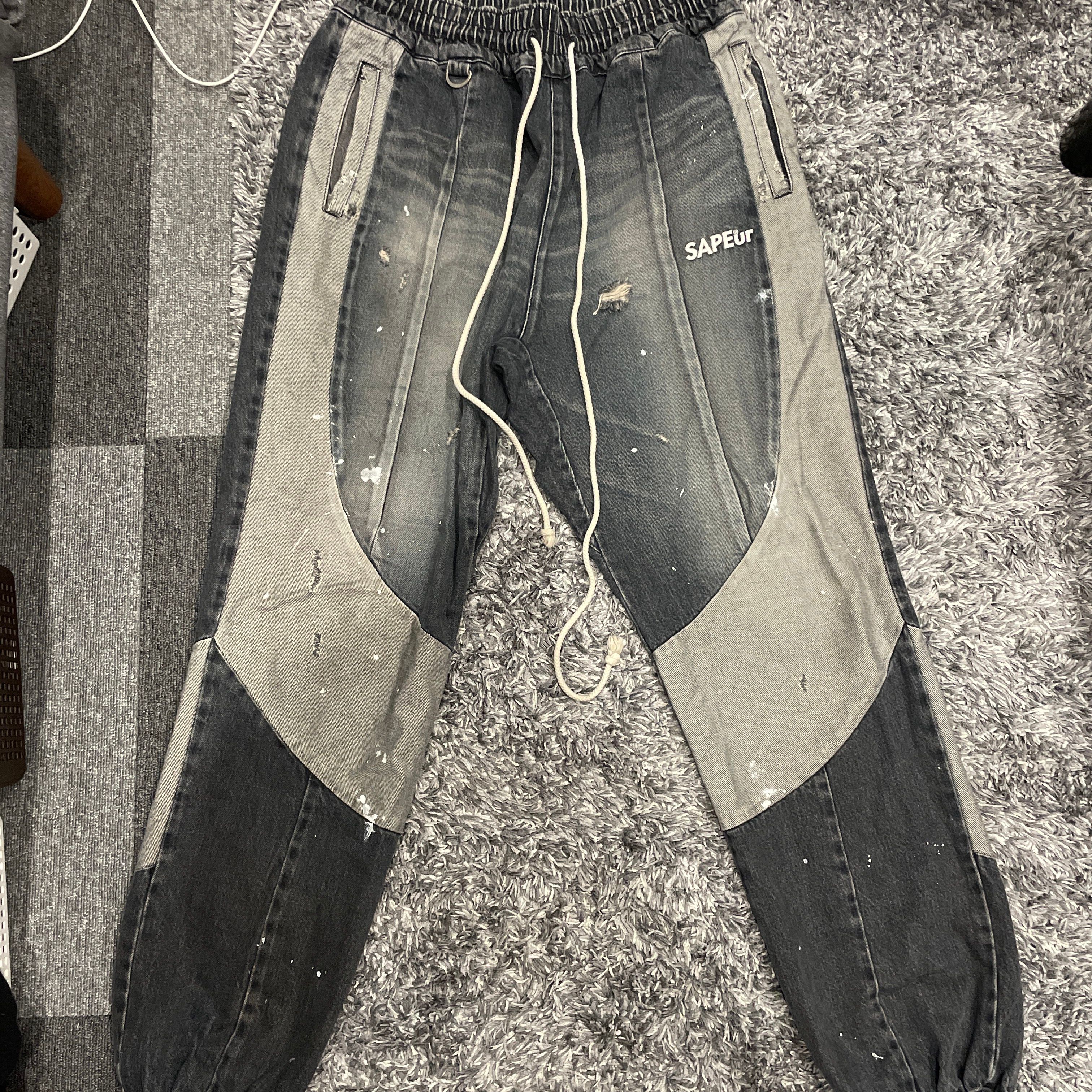 SAPEur DENIM TRACK PANTS "Black"