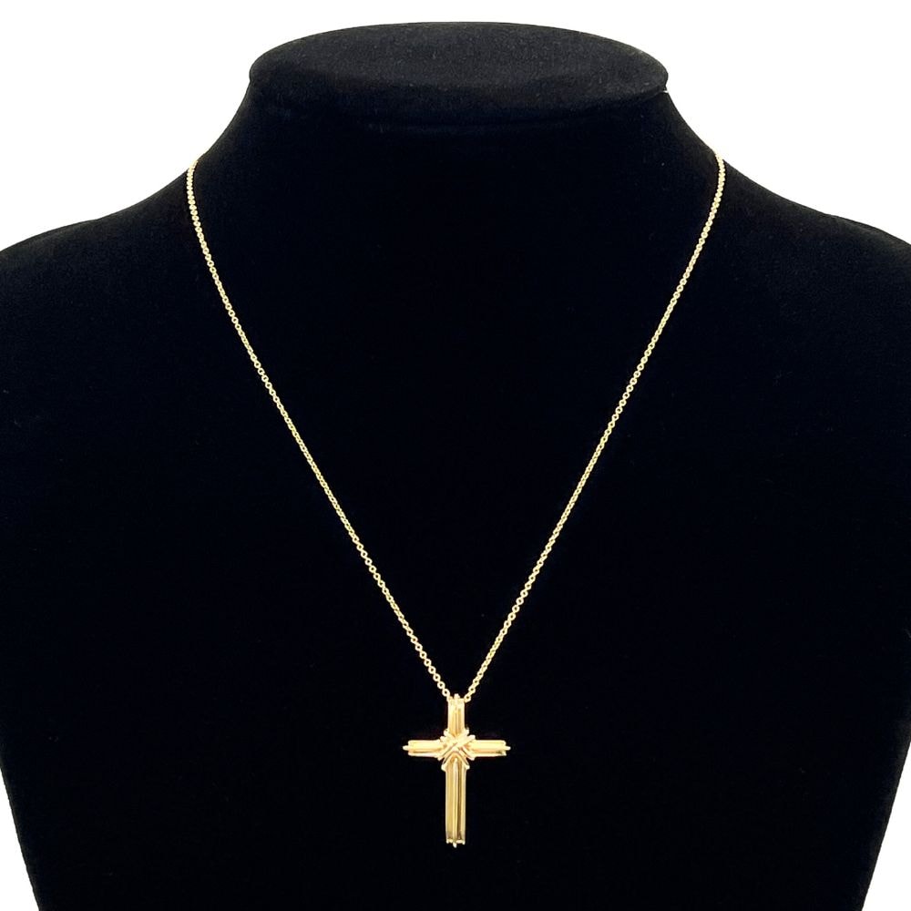 TIFFANY&CO. シグネチャー クロス ネックレス K18イエローゴールド YG750 52387