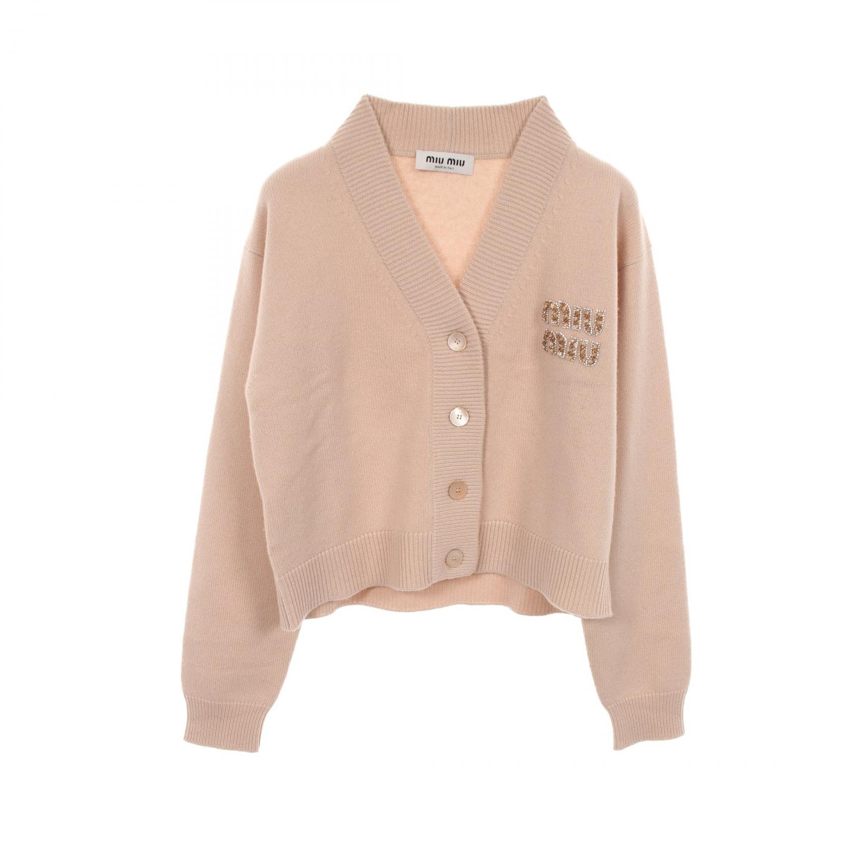 ミュウ ミュウ Miu Miu カーディガン 衣料品 トップス カシミヤ レディース ピンク系 【中古】