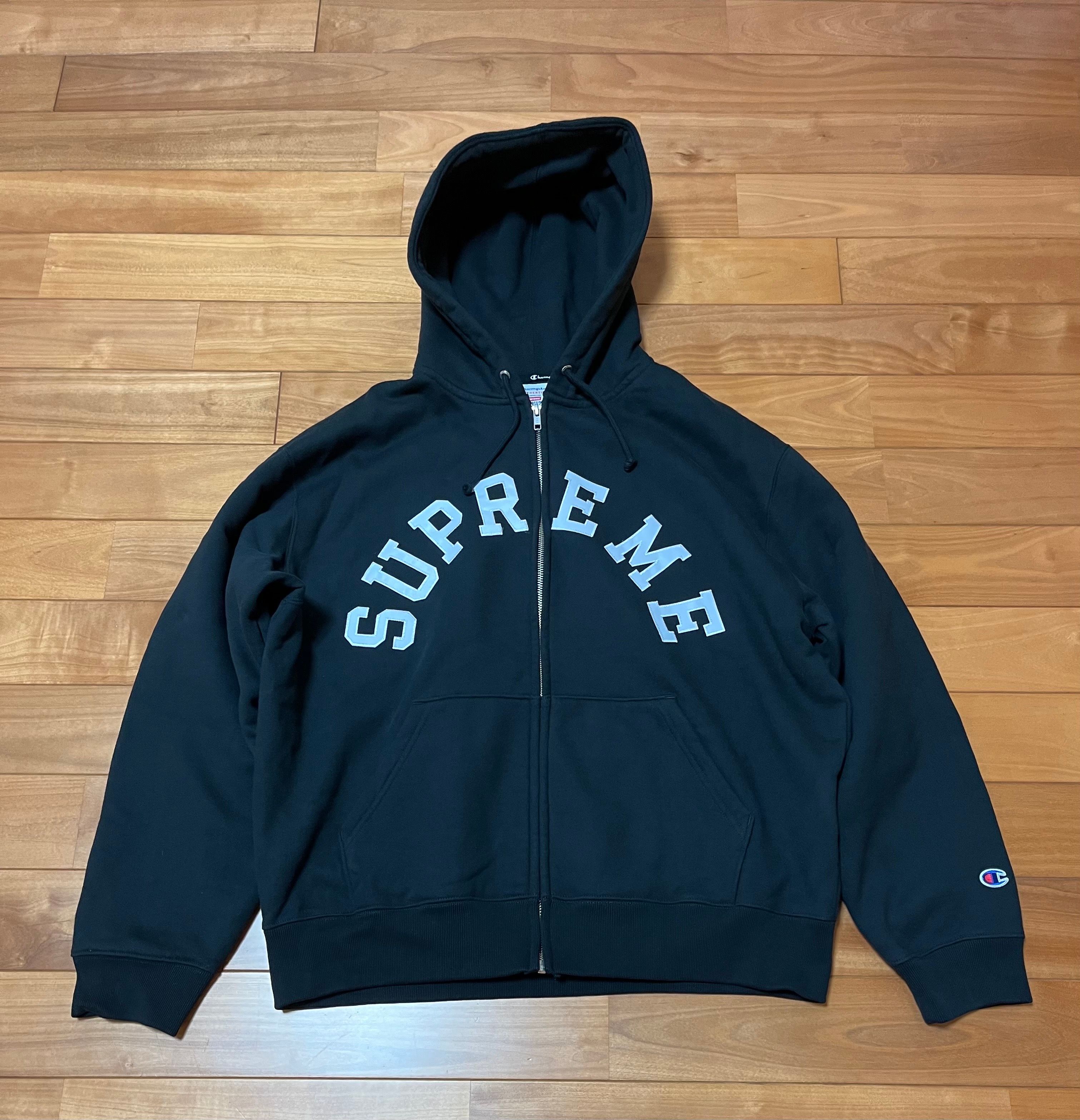 Supreme x Champion Zip Up Hooded Sweatshirt "Black"