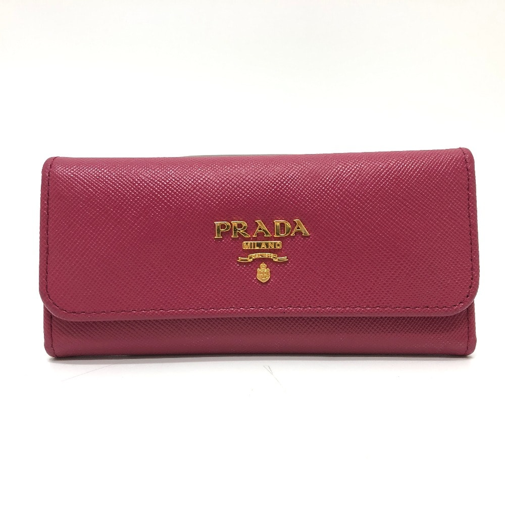 プラダ PRADA ロゴ 1M0223 6連 キーケース サフィアーノレザー ピンク
