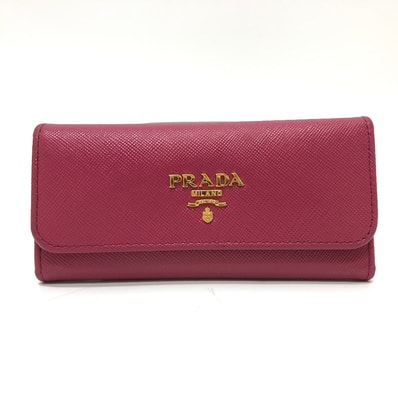 プラダ PRADA ロゴ 1M0223 6連 キーケース サフィアーノレザー ピンク