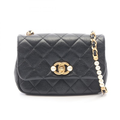 シャネル CHANEL マトラッセ ショルダーバッグ バッグ レザー レディース ブラック系 【中古】