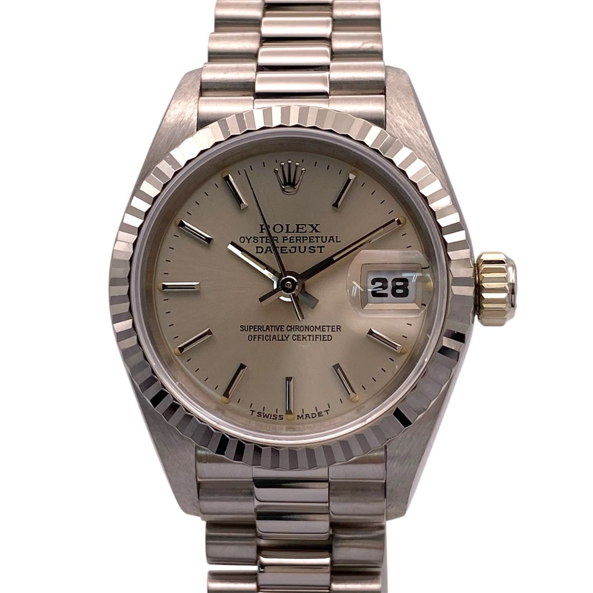 ROLEX ロレックス デイトジャスト 26mm T番 18K WG 腕時計 69179 K18ホワイトゴールド シルバー  レディース【中古】
