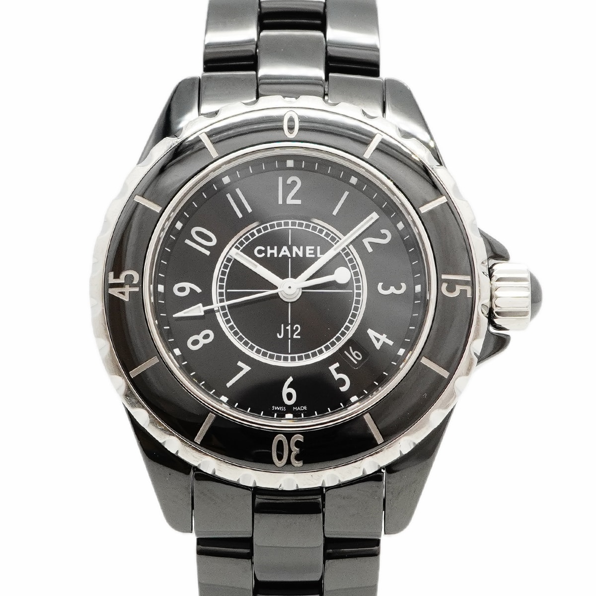 【6wce0363】シャネル J12 H0682 黒文字盤【中古】腕時計 メンズ レディース ユニセックス