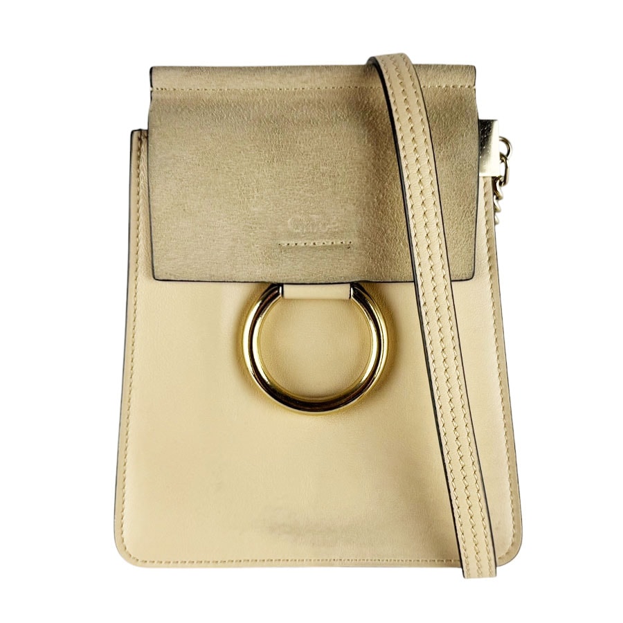 クロエ Chloe ショルダーバッグ フェイ レザー/スエード ベージュ レディース【中古】 z10547