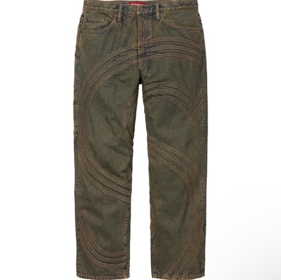 Supreme S Logo Loose Fit Jean "Dirty Green"